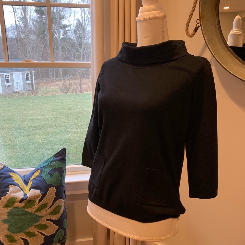 Elliott Lauren Black Three Quarter Sleeves Sweater